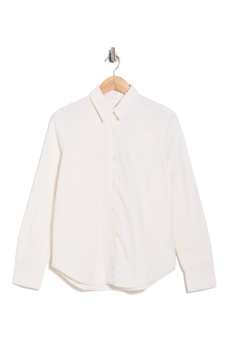 Cade Linen & Cotton Button-Up Shirt, Alternate, color, WHITE LINEN