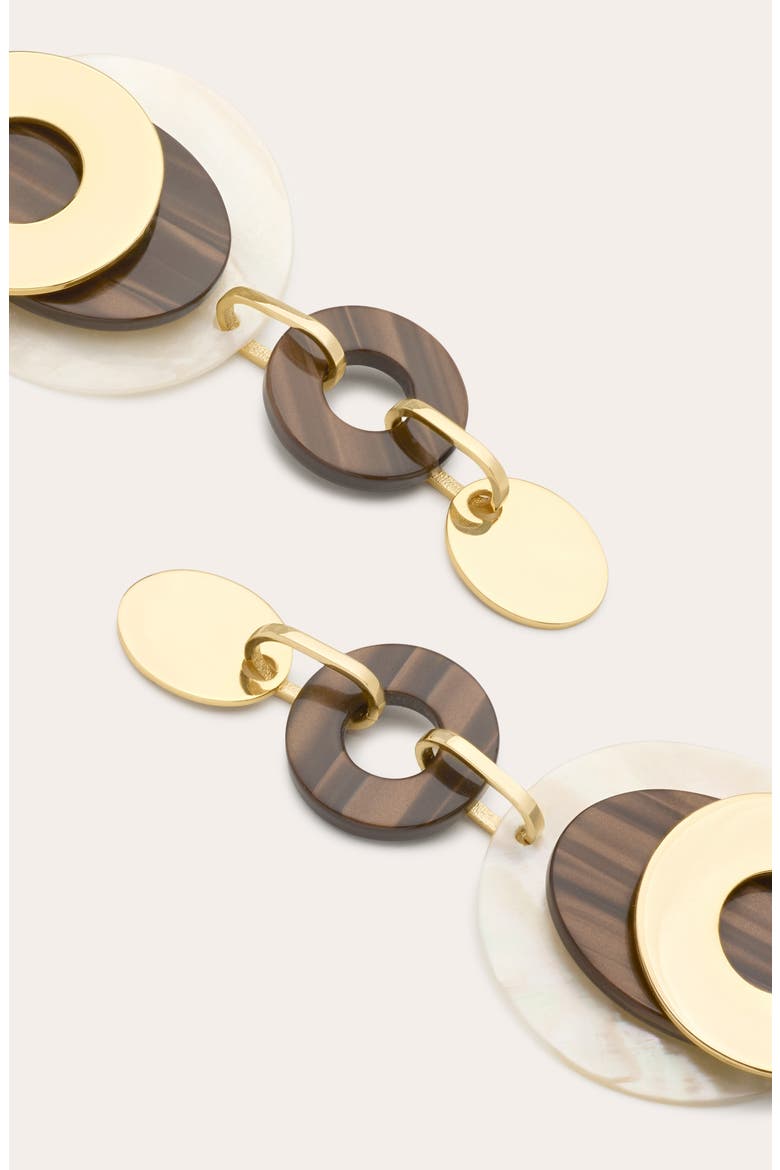Polina Link Statement Earrings, Alternate, color, WALNUT