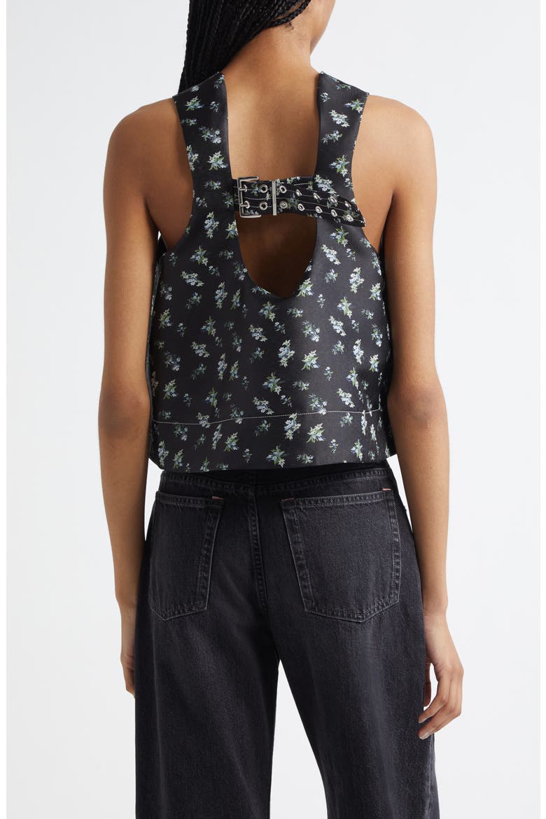 Floral Jacquard Shell, Alternate, color, BLACK