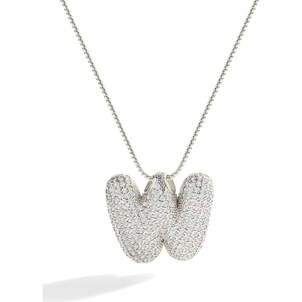 Mint & Lily Pave Bubble Initial Necklace In Metallic