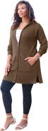 Roaman's Waffle Mega Length Zip Hoodie