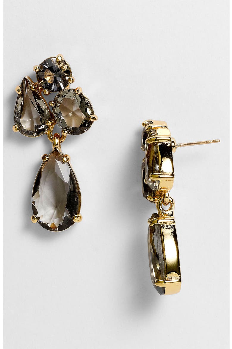 'fragment' drop earrings, Main, color, BLACK DIAMOND/ GOLD