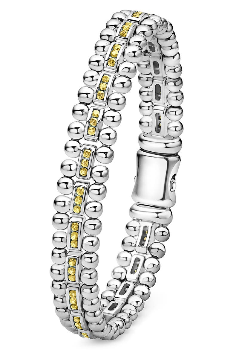 Caviar Spark Link Bracelet, Alternate, color, SILVER