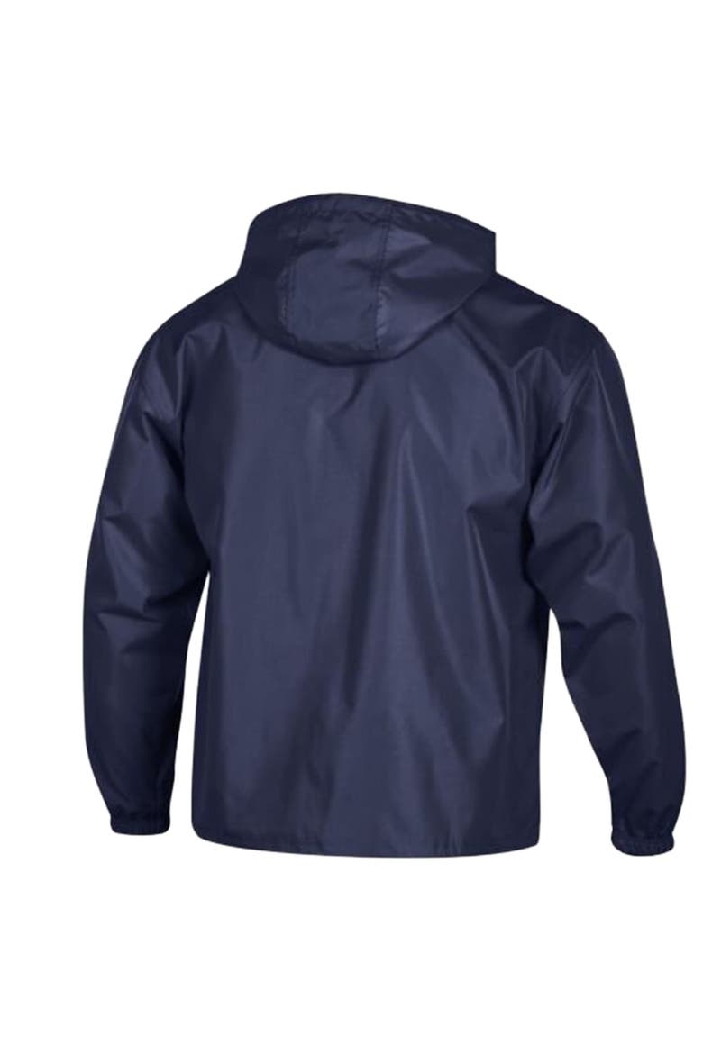 Men's Champion College Navy Seattle Seahawks Packable Hooded Windbreaker Half-Zip Jacket, Alternate, color, College Navy