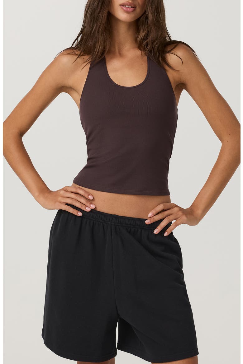 Pose Halter Performance Tank, Main, color, FRENCH ROAST
