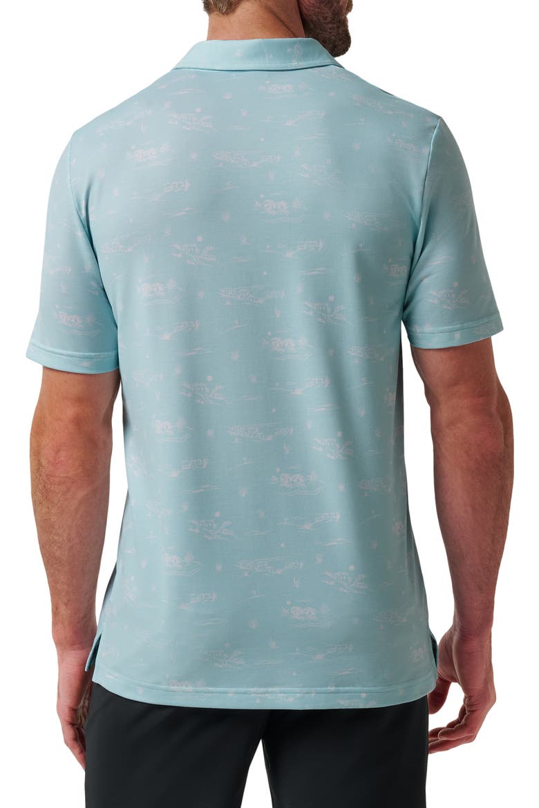 Featherweight City Tropical Print Polo, Alternate, color, CORY BLUE