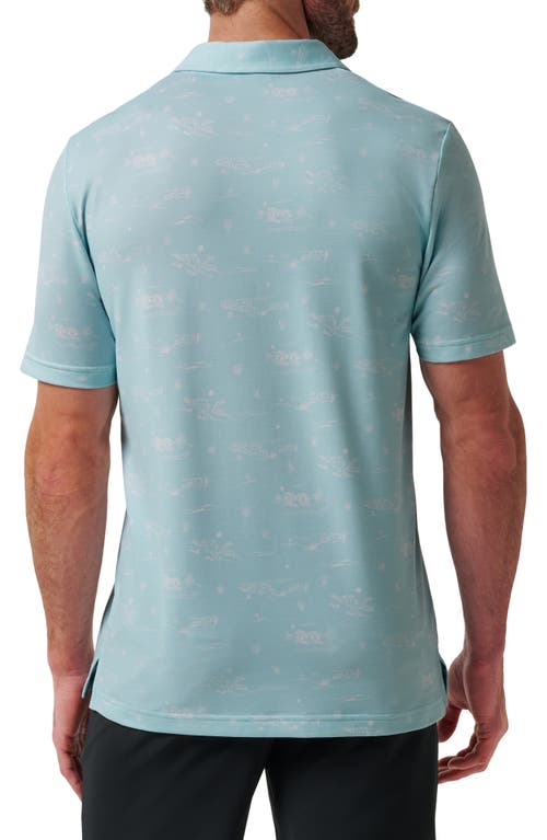 Travismathew Featherweight City Tropical Print Polo In Blue