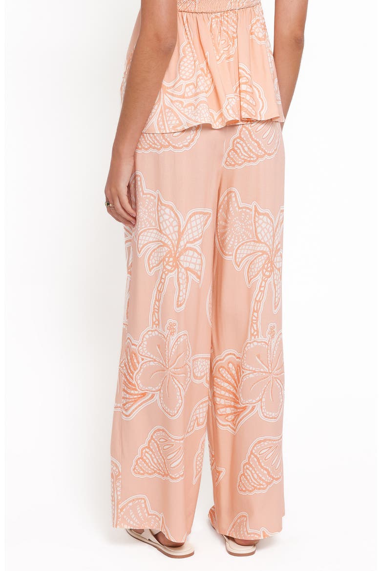Lira High Waist Floral Print Pants, Alternate, color, PEACH FLORAL
