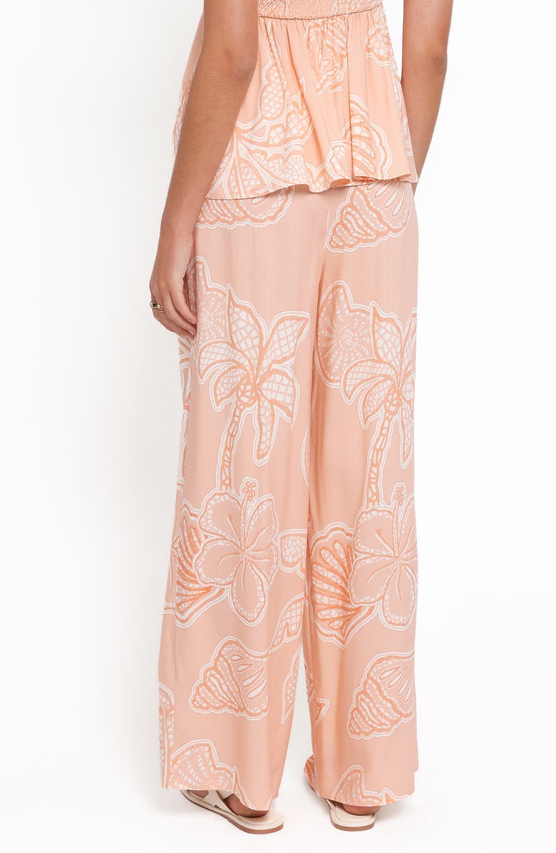 Petal & Pup Lira High Waist Floral Print Pants, Alternate, color, Peach Floral