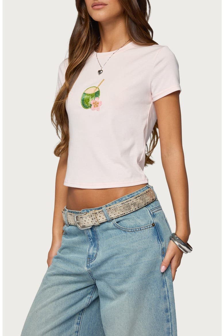 Coconut Beaded Baby Tee, Alternate, color, LIGHT-PINK