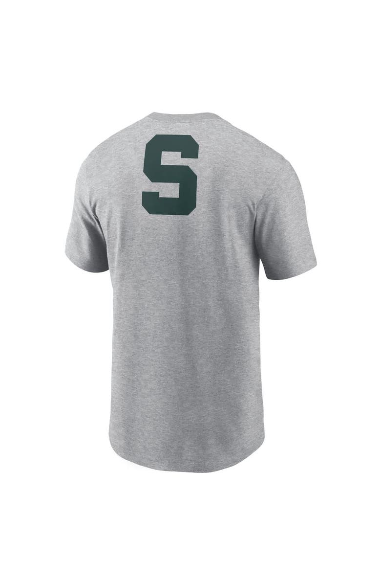 Nike Men's Nike Heather Gray Michigan State Spartans Campus 2-Hit Primary Mascot T-Shirt, Alternate, color, Heather Gray