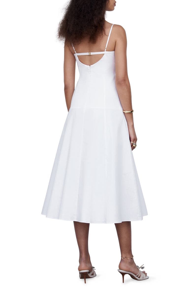 Fit & Flare Cotton Midi Dress, Alternate, color, OFF WHITE