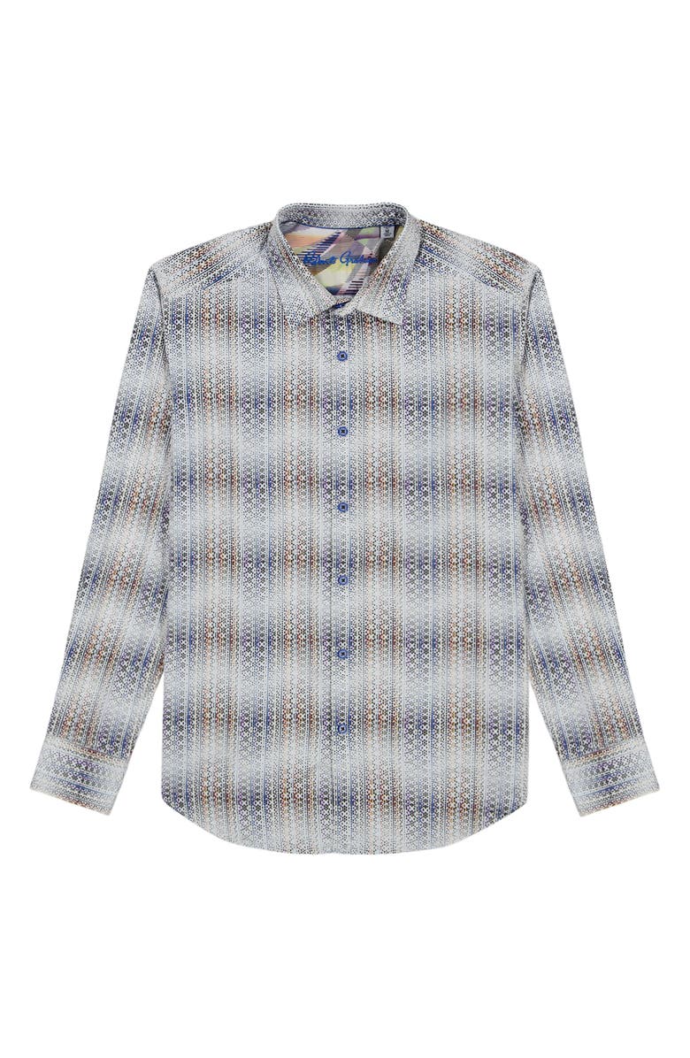 Robert Graham Forsyth Ombré Stripe Button-Up Shirt, Alternate, color, White Multi