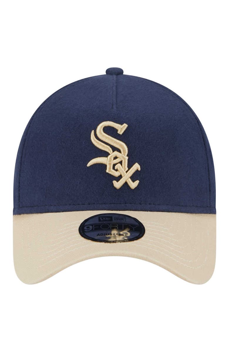 New Era Men's New Era Navy Chicago White Sox  Moleskin A-Frame 9FORTY Adjustable Hat, Alternate, color, 