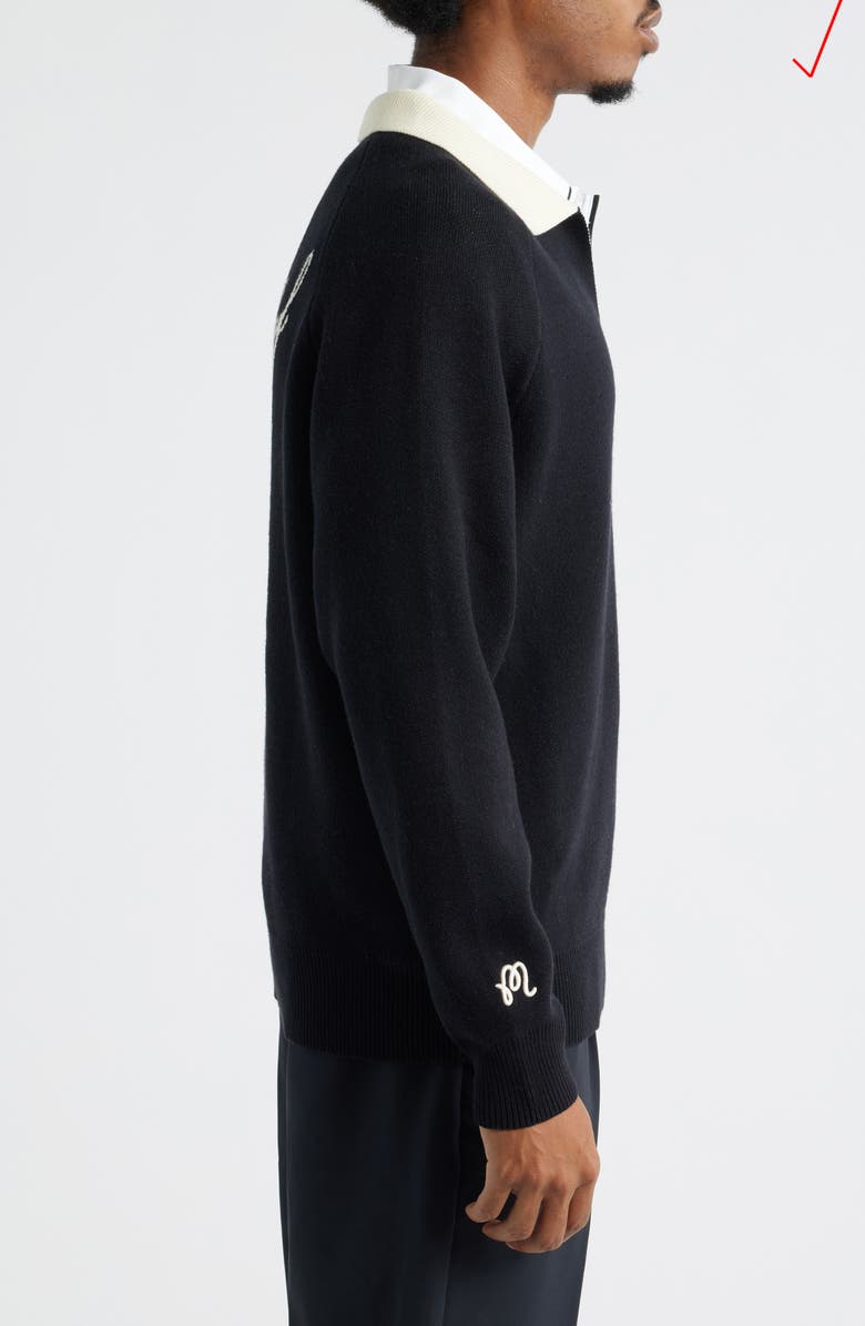 Malbon Golf King of Clubs Polo Sweater, Alternate, color, Black