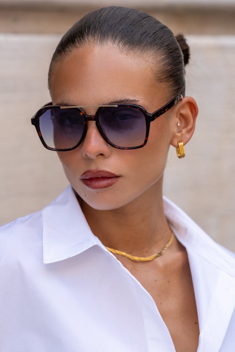 Spencer Aviator Sunglasses, Alternate, color, Tortoise / Blue