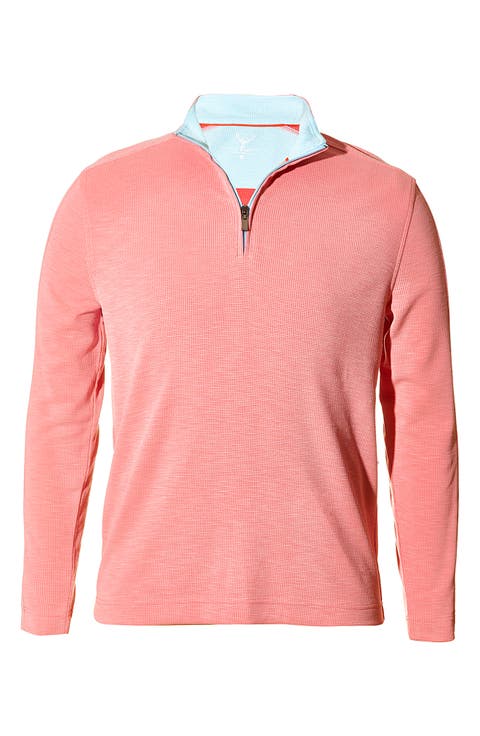 Waffle Stitch Polynosic Quarter Zip Pullover