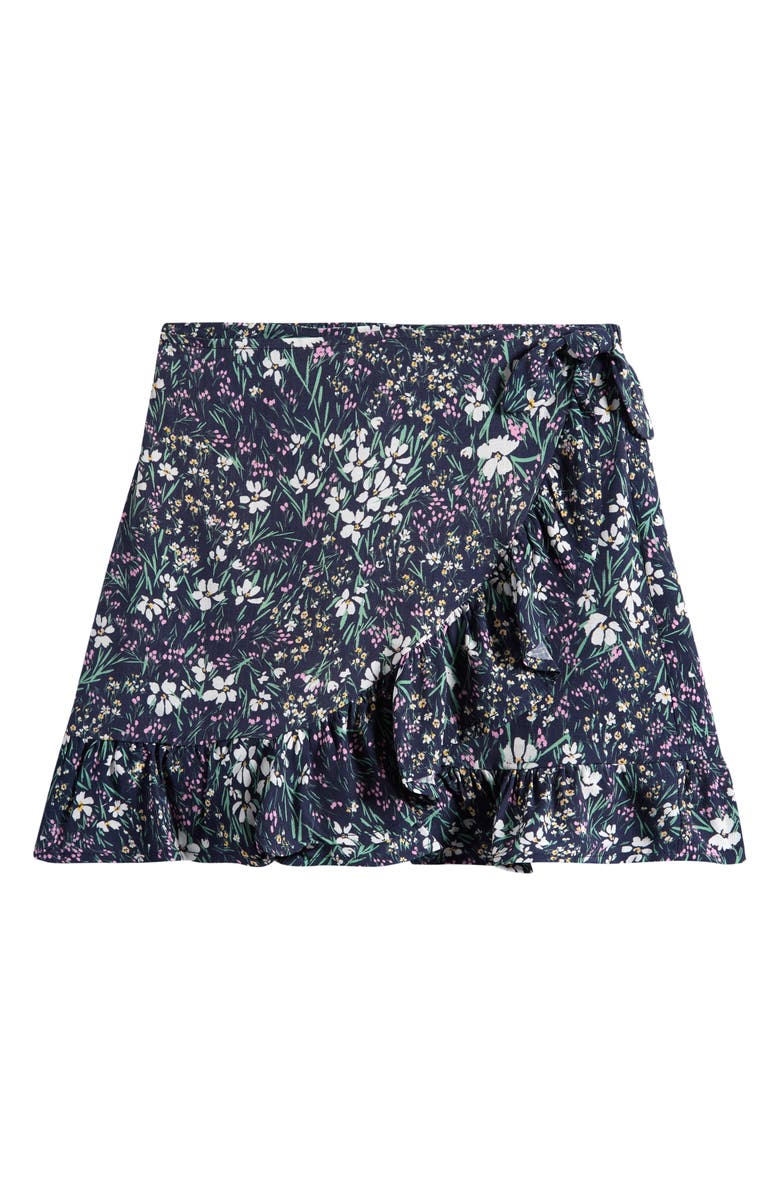 Love, Fire Kids' Floral Wrap Skort, Main, color, Navy Peacoat Sabrina