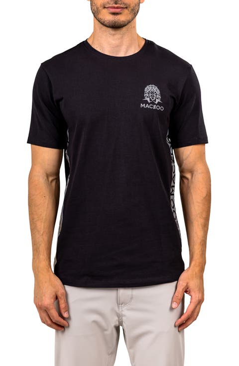 Insignia Black Allover Logo Stretch Cotton T-Shirt