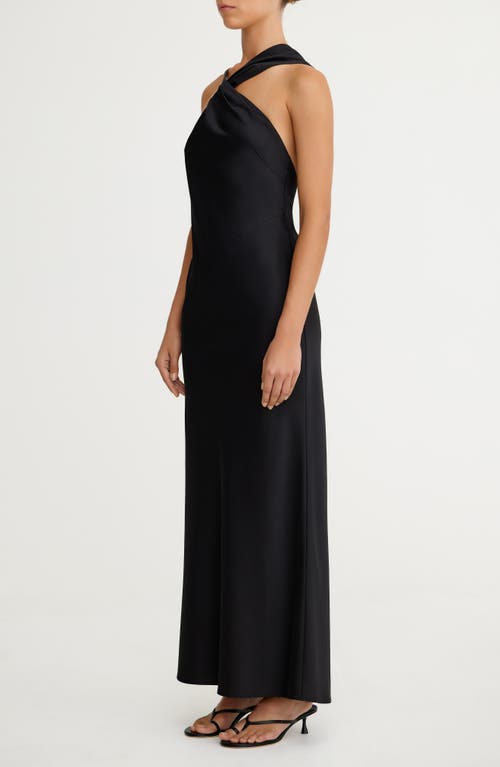 Significant Other Lucile Draped Sleeveless Gown In Black