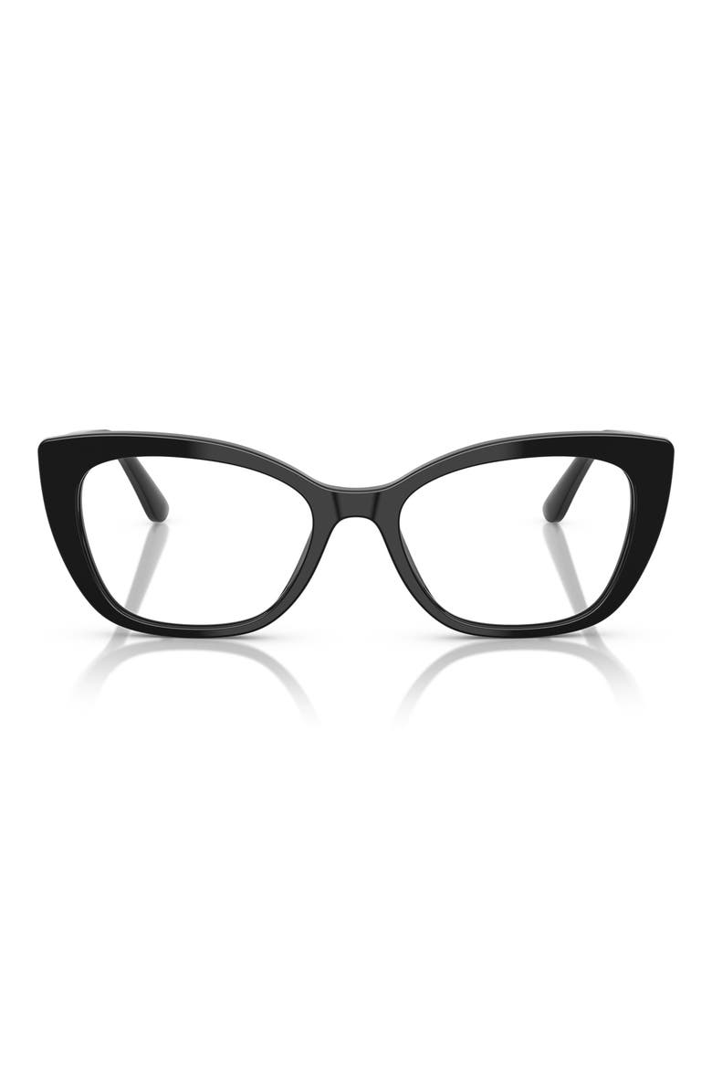 54mm Cat Eye Optical Glasses, Main, color, BLACK