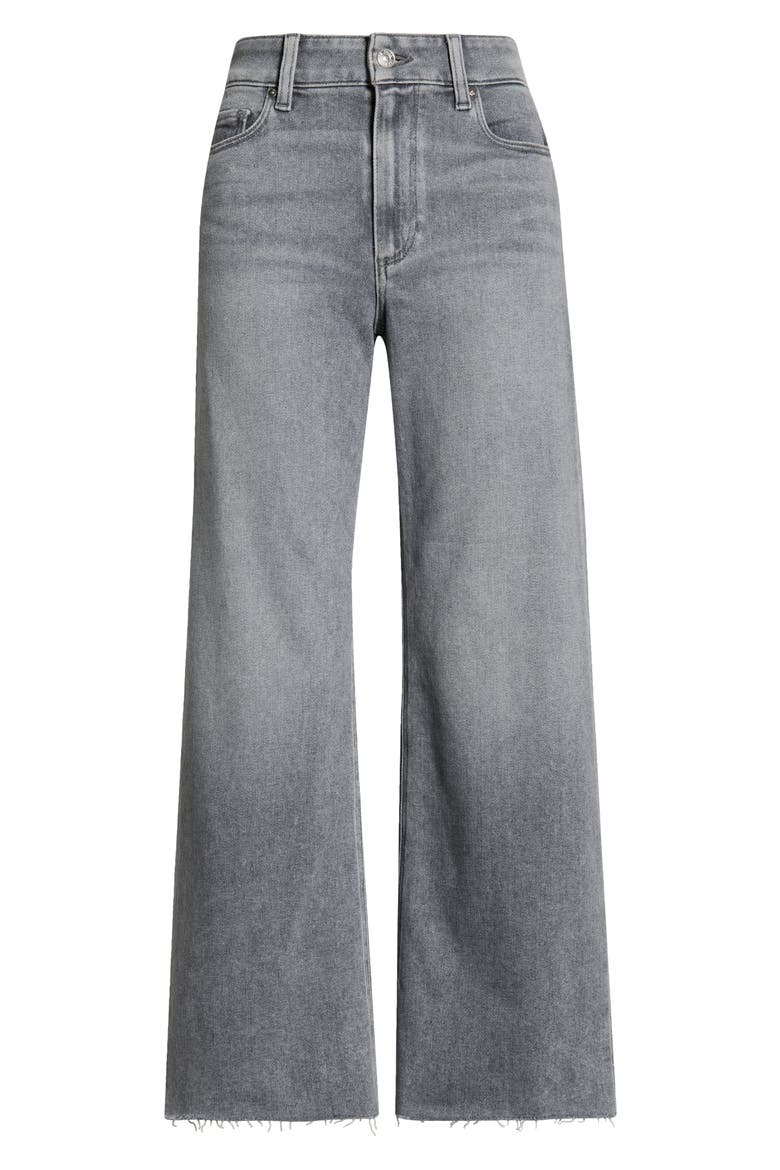Anessa High Waist Raw Hem Wide Leg Jeans, Main, color, SMOKEY GREY