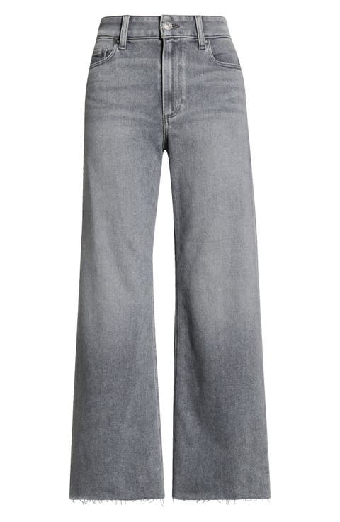 Anessa High Waist Raw Hem Wide Leg Jeans