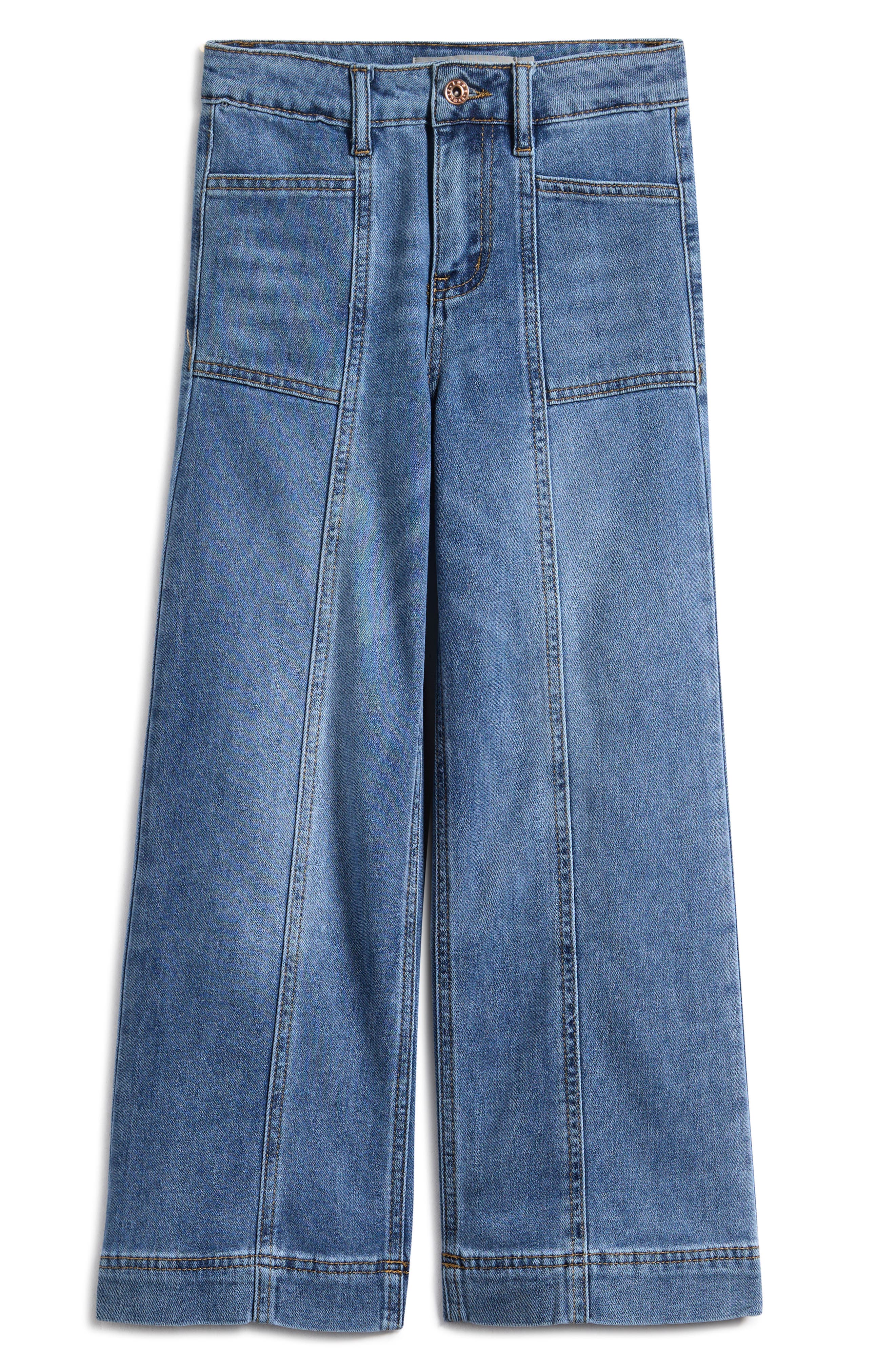 Tractr Kids' Wide Leg Utility Jeans
