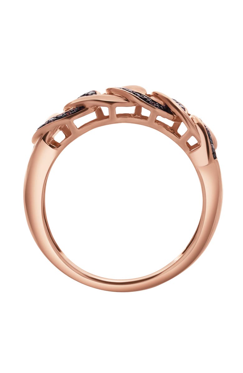 LuvMyJewelry Marvella Sterling Silver 0.07 Ct Diamond Link Ring, Alternate, color, Pink Rhodium Sterling Silver