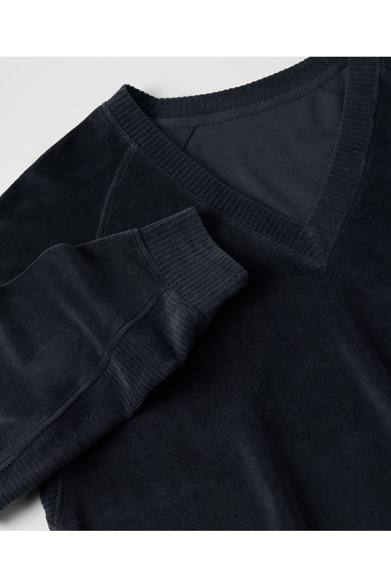 Organic Cotton Pure Velour Oversized Sweatshirt, Alternate, color, Midnight Blue