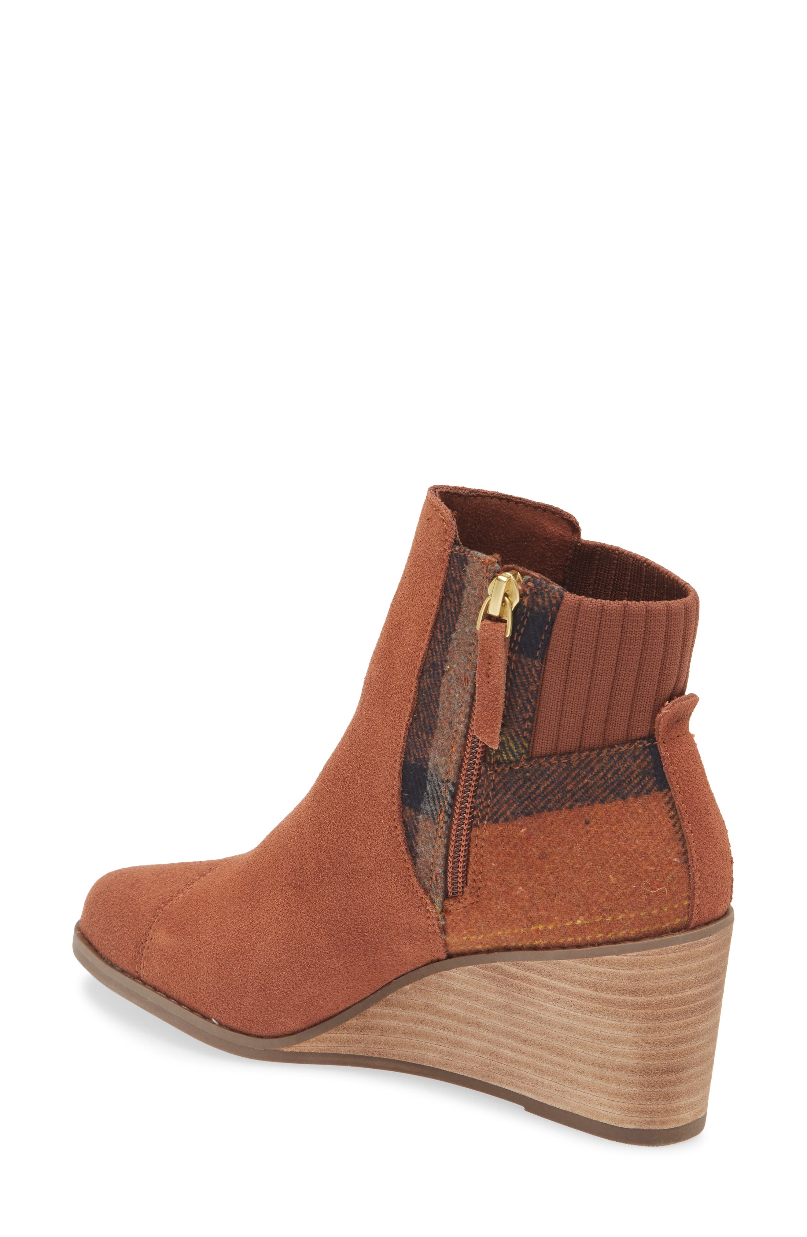 TOMS Suede Bootie, Alternate, color, Brown