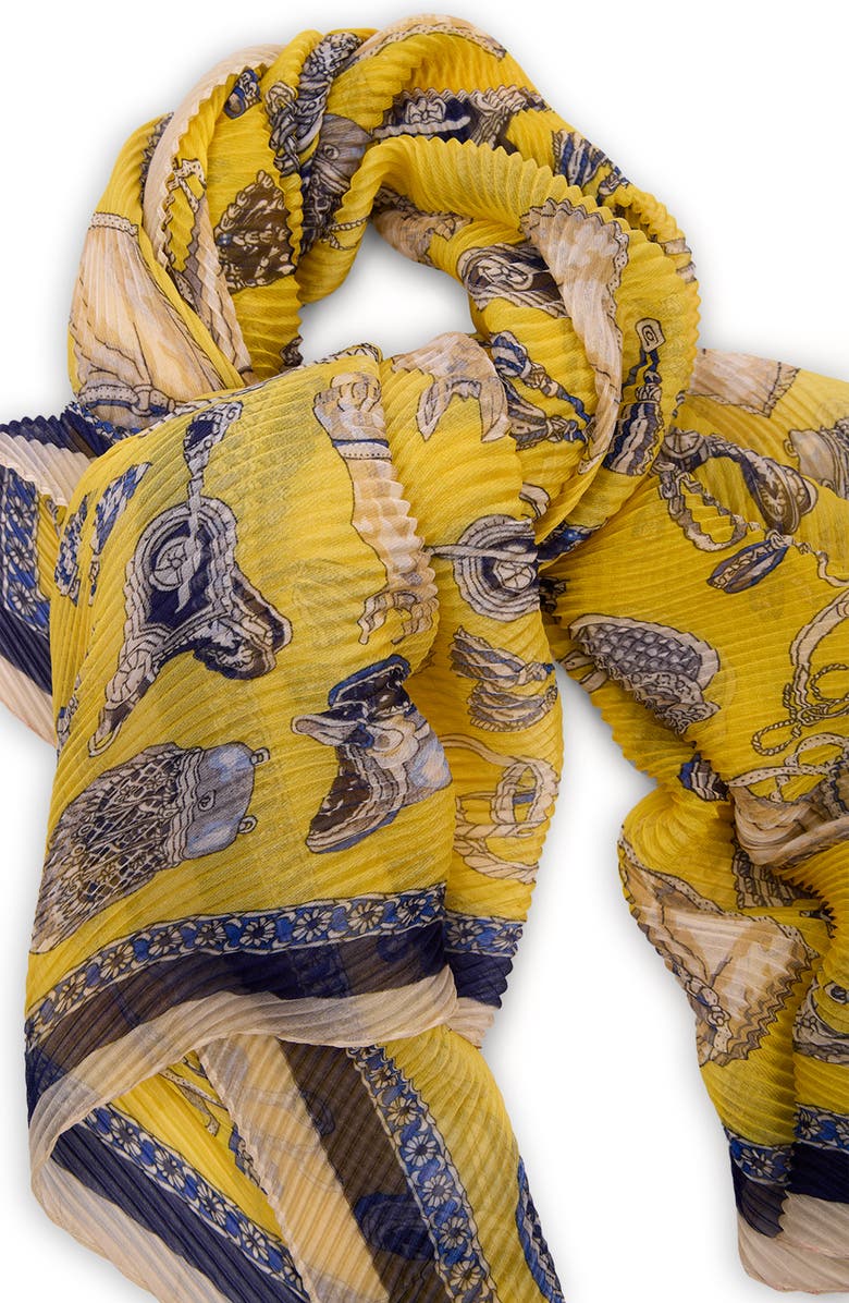 SAACHI Equestrian Crinkle Scarf, Alternate, color, Yellow