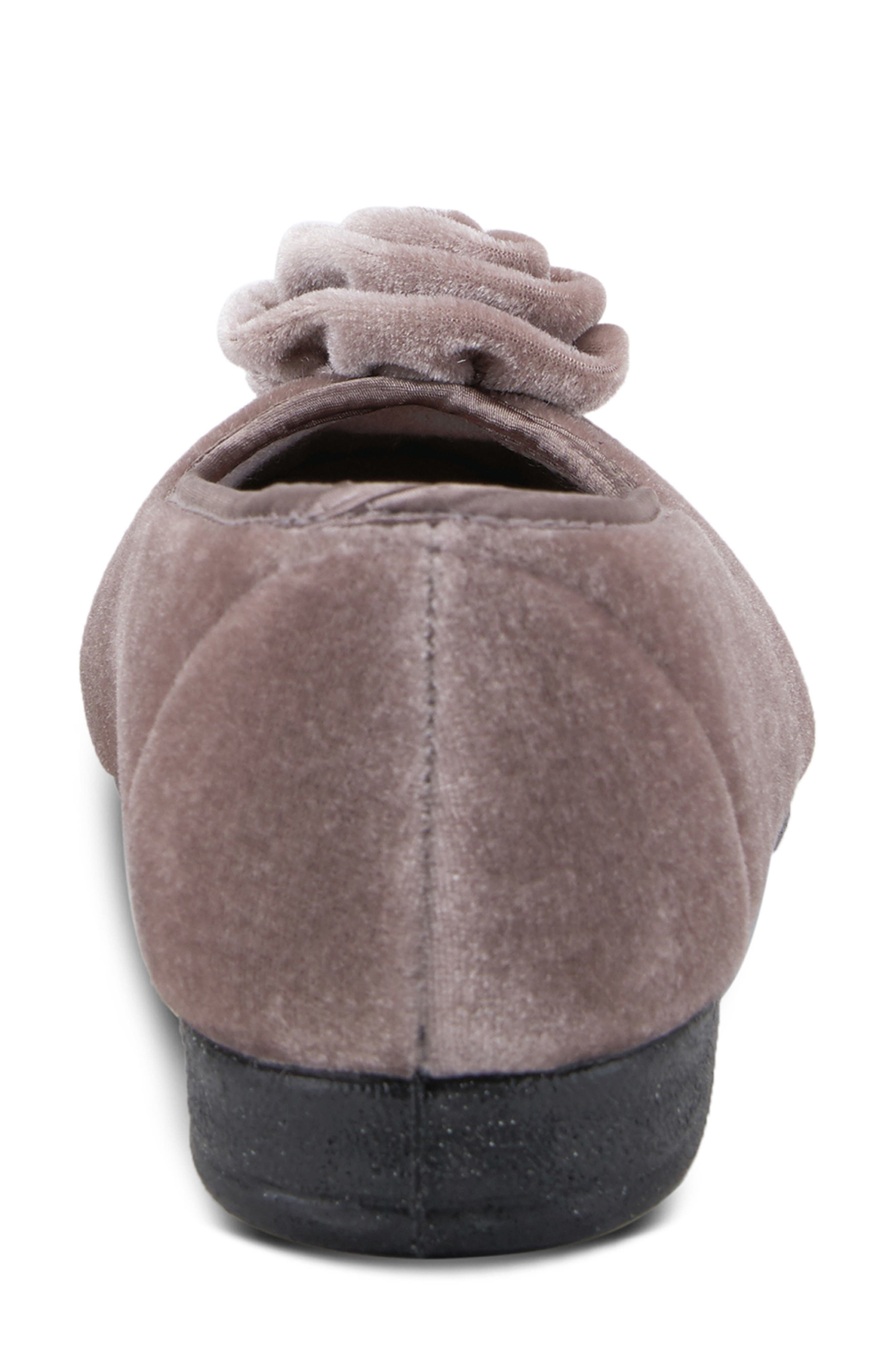 Flexus by Spring Step Roseloud Velvet Slipper, Alternate, color, Light Grey