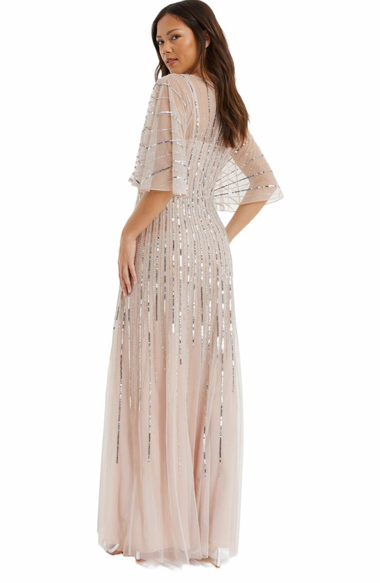 QUIZ Embellished Sequin Evening Dress, Alternate, color,