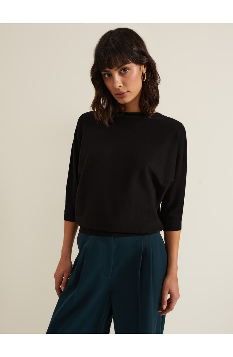 Phase Eight Cristine Slash Neck Knit Jumper, Main, color, Black