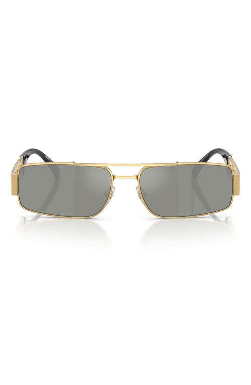 Versace 60mm Rectangular Sunglasses In Green Mirror