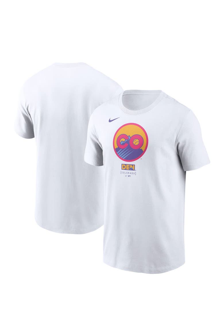 Men's Nike  White Colorado Rockies 2025 City Connect Logo T-Shirt, Main, color, White