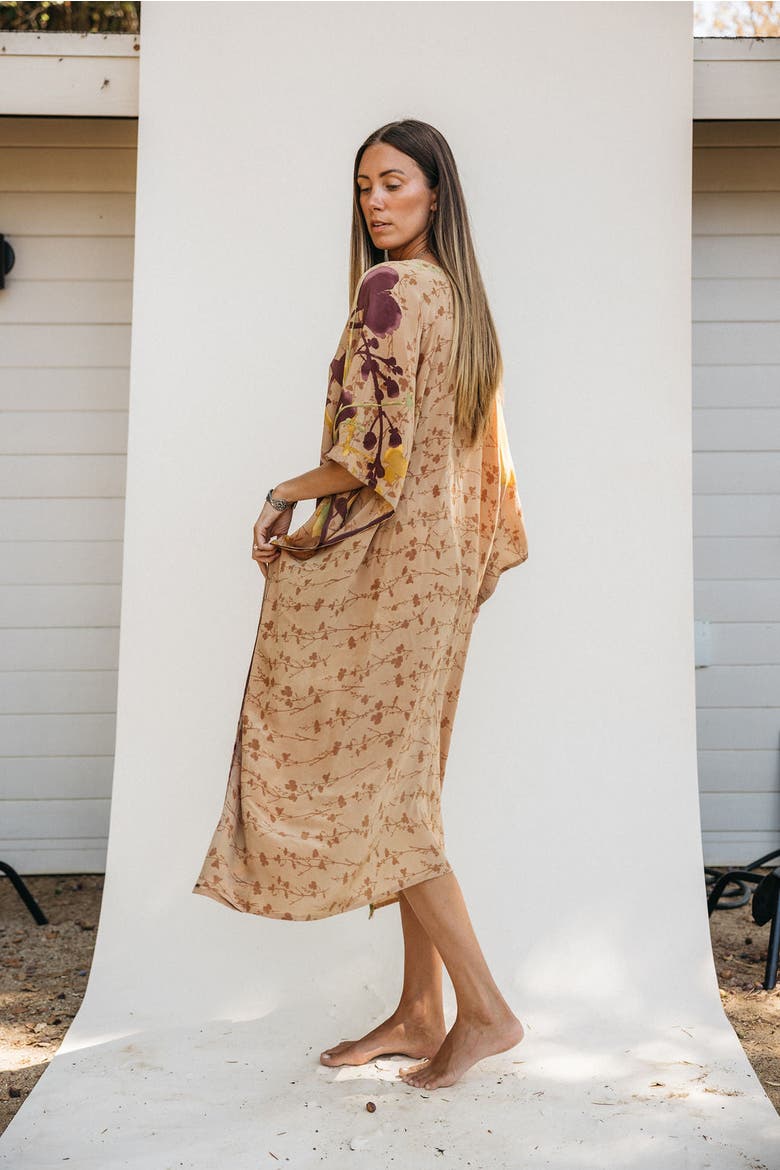 Long Caftan Magnolia, Alternate, color, Yellow & Green