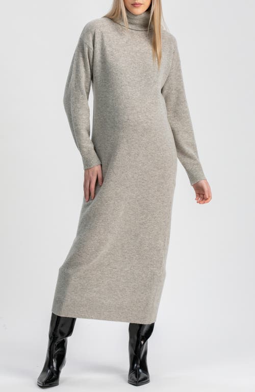 Pietro Brunelli Maternity Gressoney Long Sleeve Maternity Sweater Dress In Gray