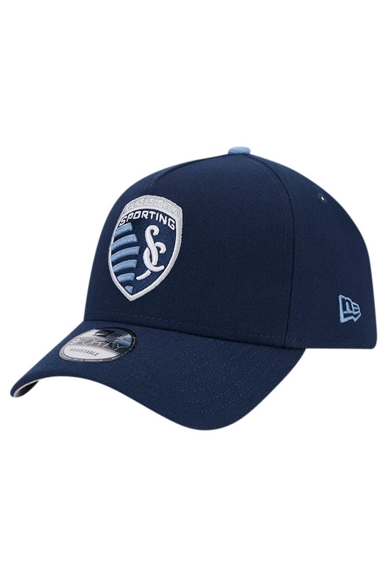 Men's New Era Navy Sporting Kansas City 2024 Kick Off Collection 9FORTY A-Frame Adjustable Hat, Alternate, color, Navy