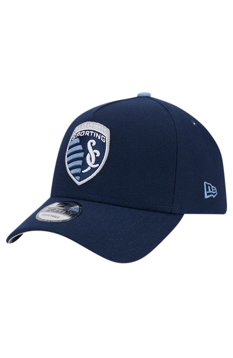 New Era Men's New Era Navy Sporting Kansas City 2024 Kick Off Collection 9FORTY A-Frame Adjustable Hat, Alternate, color, 