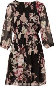 Adrianna Papell Floral Chiffon Dress