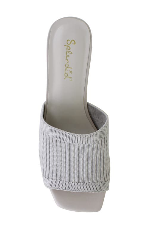 Splendid Hadley Kitten Heel Slide Sandal In White Sand Knit