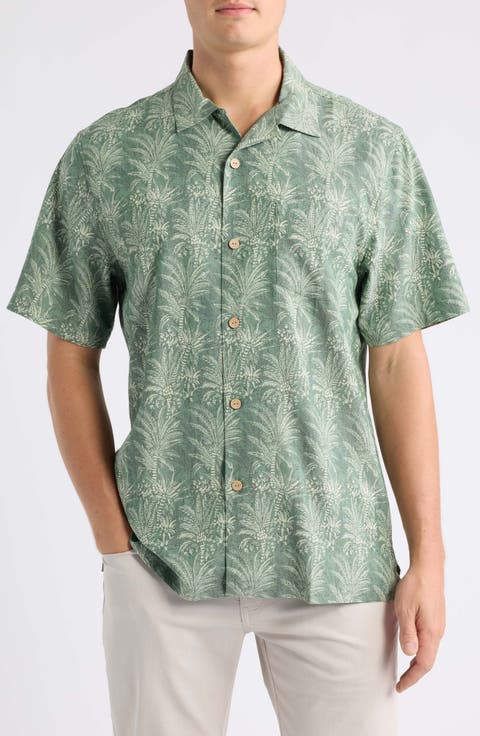 Coastal Ease Palm Court IslandZone® Short Sleeve Button-Up Shirt