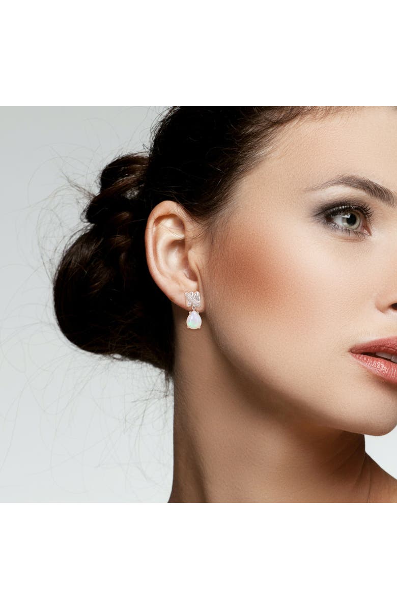 Julianna B. Gemstone & Diamond Pear Drop Earrings 14k, Alternate, color, Opal/White Gold