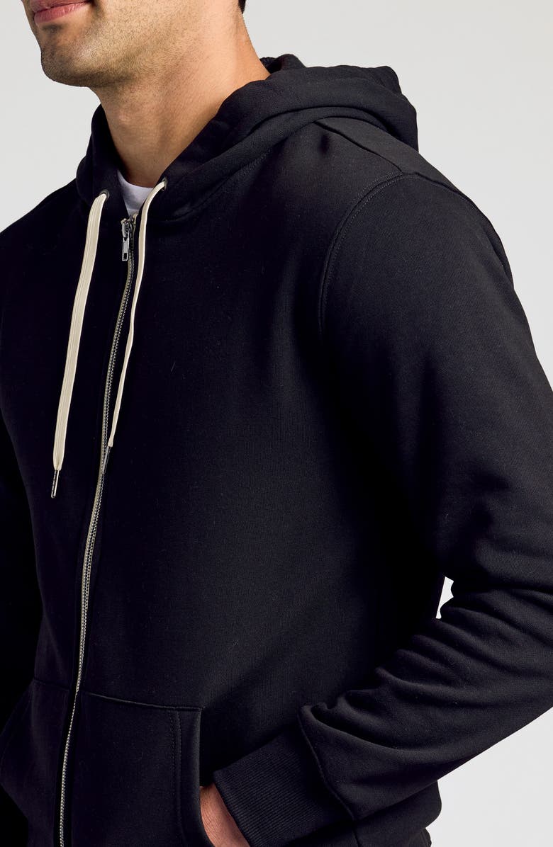 True Classic Fleece Zip Hoodie, Alternate, color, Black