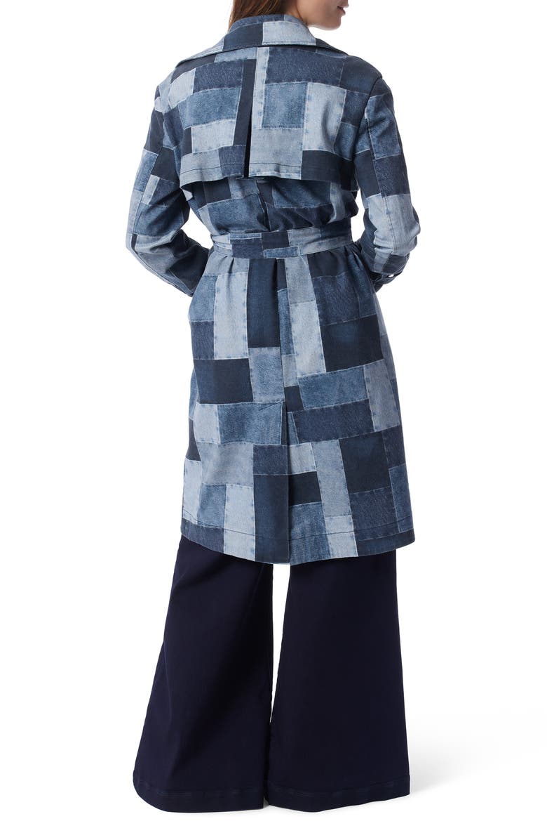 DO by Dee Ocleppo Cassie Patchwork Denim Trench Coat, Alternate, color, Denim Patchwork