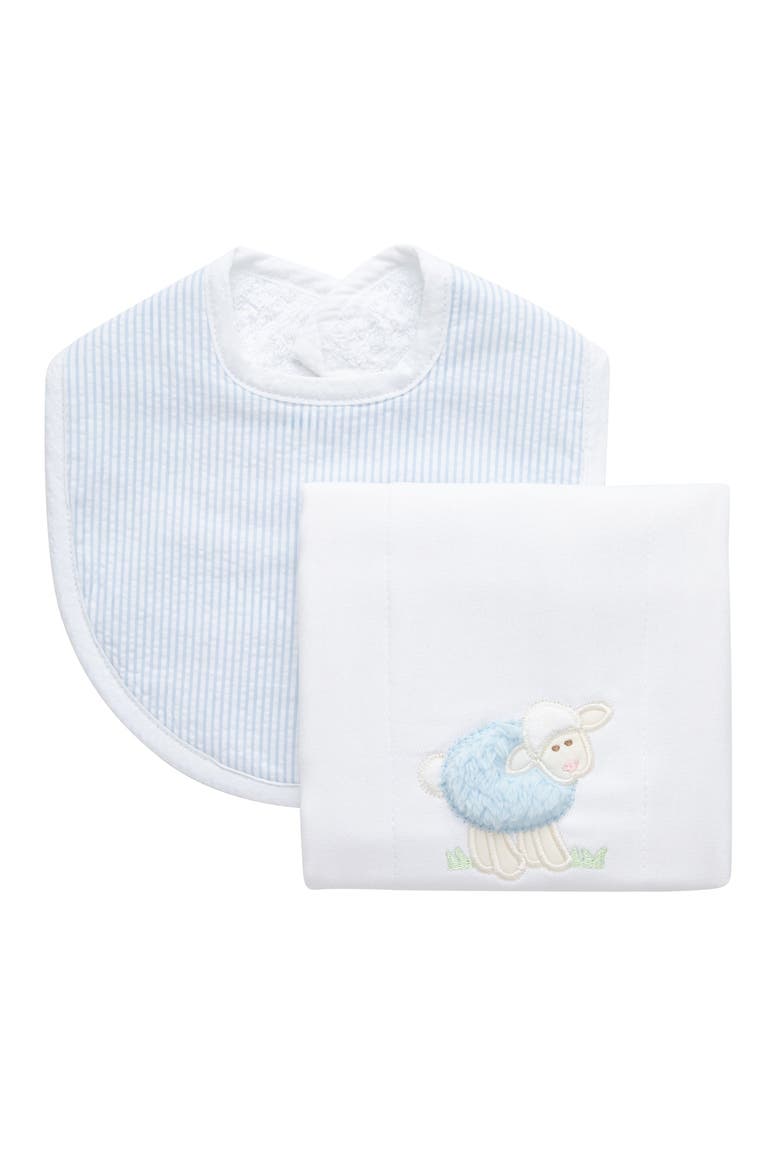 Playful Pals Basic Bib & Burp Boxed Set, Main, color, Blue Lamb