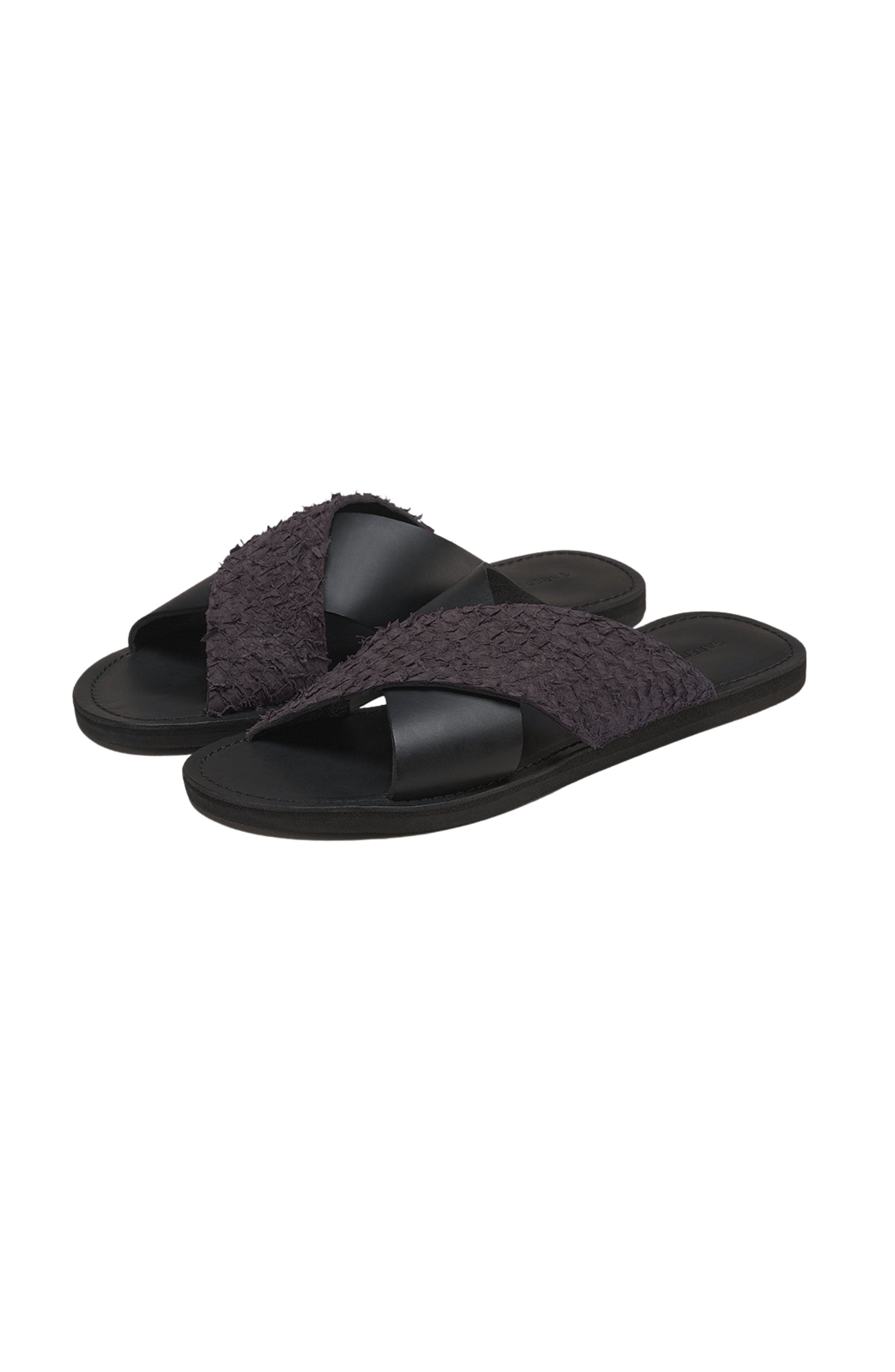 Sarep + Rose Pike Leather Sandal, Alternate, color, Black