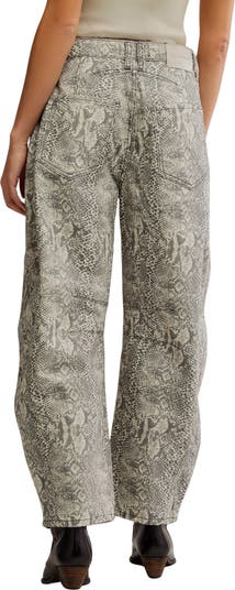 Leopard Print Barrel Leg Jeans